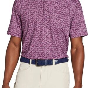 Walter Hagen Men's Burgundy Pattern Polo